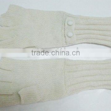 knitting gloves half finger white