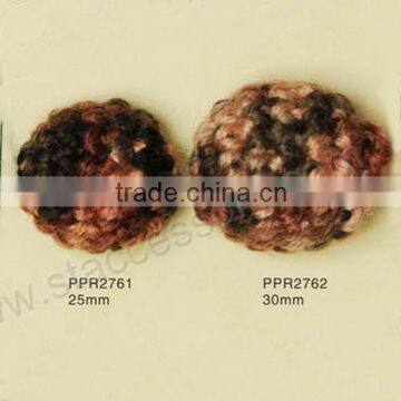 25-30mm Woolen Ball Round Fabric Wrap Beads