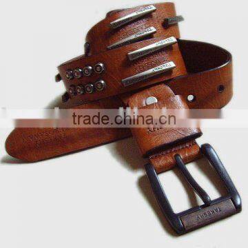 hotsale fashion style rivets leather belt for man