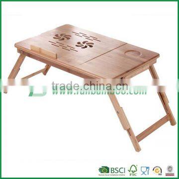 Multipurpose bamboo bed tray with foldable legs