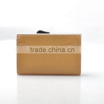 New Black RFID Blocking PU Men's Rfid Wallet Aluminum Brown