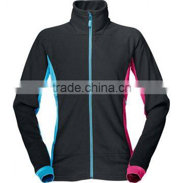 Black branded fleece jacket for outdoor