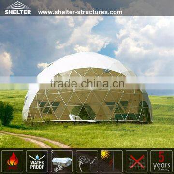 Luxury geodesic dome tent with clear pvc fabric