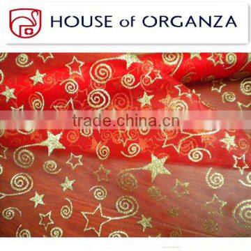 Star Pattern Bronzing Organza fabric