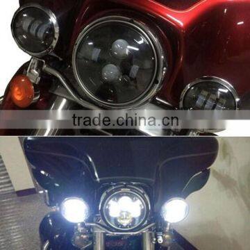 2 x Motorcycle Black LED Auxiliary fog passing lights 4.5" led auxiliary light for harley