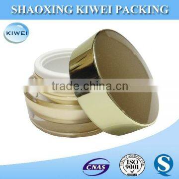 Gold Round Lid 10 Ml Acrylic Clear Empty Skincare Containers