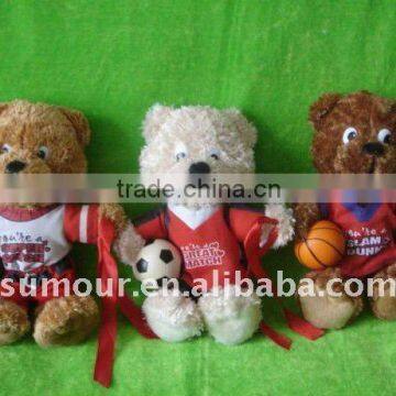 Teddy Bear with Sports T-shirt and Ball