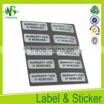 Asset tag label Warranty sticker label tag label