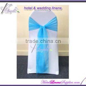 light blue chair sashes, light blue satin sashes for special events, wedding chair covers