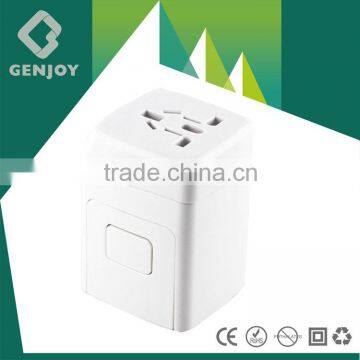 GENJOY 2014 popular made in china malaysia travel adaptor with 2 usb port with case with ce rohs fcc