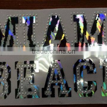 Miami Beach heat transfer foil rhinestud transfers motif