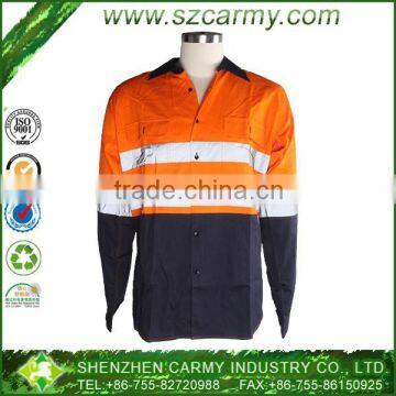 Custom logo cotton with 3M reflective tape hi vis reflective safety shirt