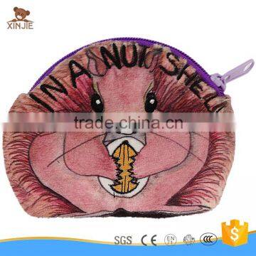 best selling cute plush coin purse with printed pattern