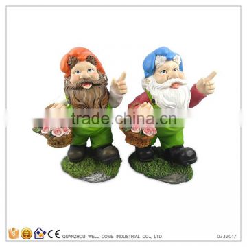 Carrying Basket Of Flowers Garden Gnomes Mini Cheap Wholesale