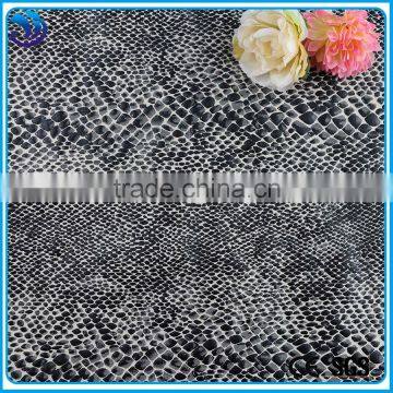 Polyester Spandex Knit Suede Fabric With hot stamping snake partten for garment