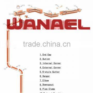 Good Quality Low Cost Copper Rain Gutter /Roof Drainage System