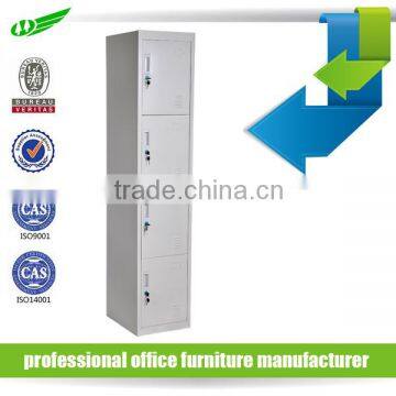 Single Column 4 Door Grey Steel Locker, School Clothes Closet