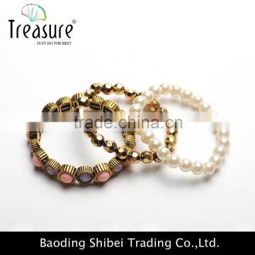 Classical pearl beads bracelet jewelry for delicate women and young girl in 2016