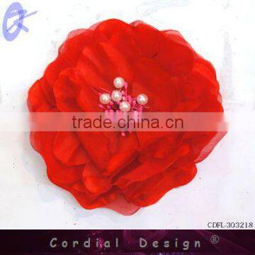 2013 Artificial Flower, Silk Flower, Fabric Flower,Handmade Fabric Flower With Pearl