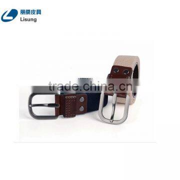 Top Quality Genuine Leather Canvas Fabric Belt For Women photo-5