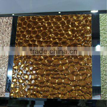 Bronze color Patterned glass mirror