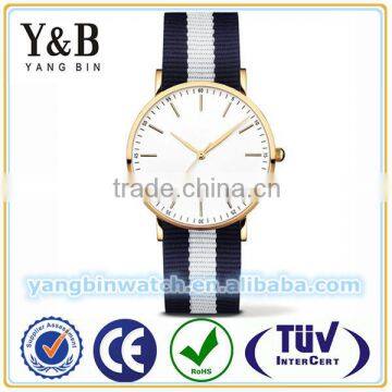 YB 2015 minimalist stainless steel women watch leather