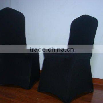 Black spandex/lycra chair covers with foot pocket for weddings