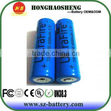 Supplier 3.7v 6000mAh ultrafire 18650 rechargeable batteries