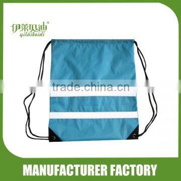 blue drawstring bag