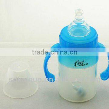 Silicone cute bpa free baby milk feeding bottle