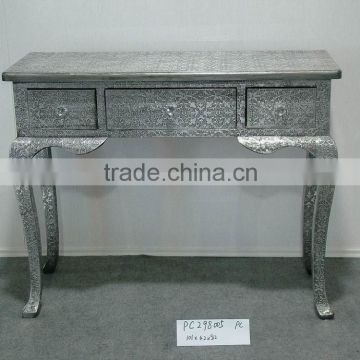 Aluminum skin classic solid wood antique table