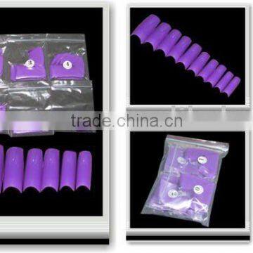 500 PURPLE FRENCH FALSE ACRYLIC NAIL ART TIPS GEL HN096