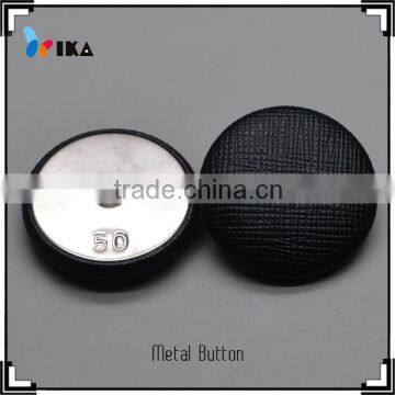 black Leather covered shank button for coat