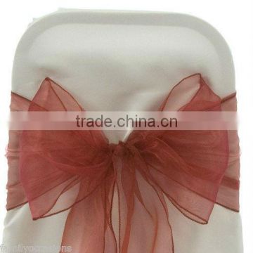 ORGANZA BOWS CHAIR SASH BOWS COVER FOR WEDDING DECOR ANNIVERSARY PARTY SASHES BOW