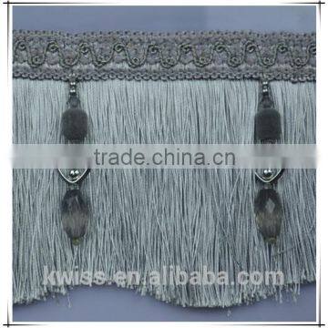 fringe trimmings for cushions manufacturer,gray tassel fringe trims