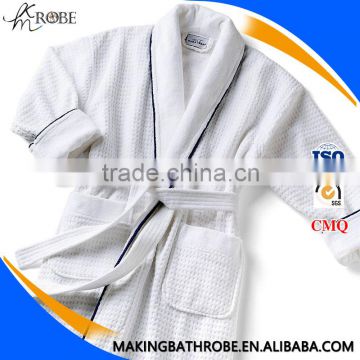 100 cotton cheap hotel bathrobe with edging