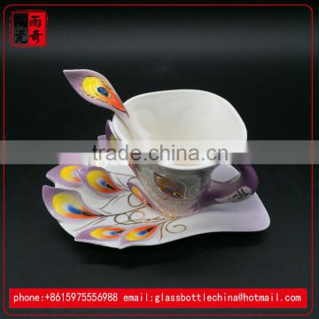 high quality peacock ceramic mug cup