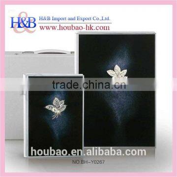 MOQ 5 sets 8*12,12*18 black acrylic cover wedding album for promotion