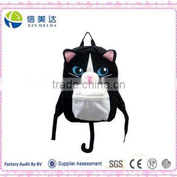 Plush Soft Black Cat Animal Backpack