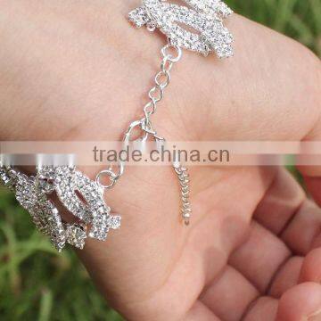 Gold Crystal Stretch Bracelet Elastic Rhinestone Bracelets for Wedding Birthday Party photo-2