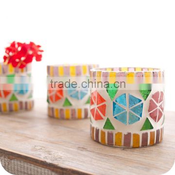 Home decoration Color mosaic glass votive