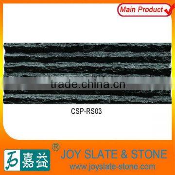 Black slate stone wall