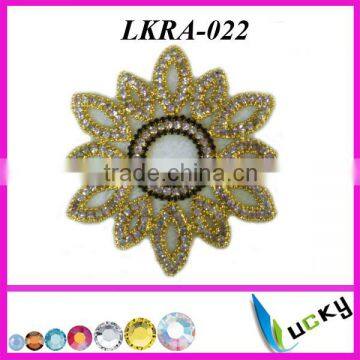 2014 New Design rhinestone Brooch applique Handmade Welding crystal trim for bridal clothing set