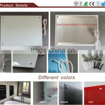 Bathroom wall glass panel heater without frames