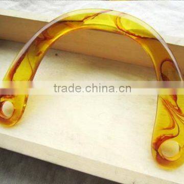 plastic U shape marble pattern resin handle clutch box purse frame,bag accessory,bag handle