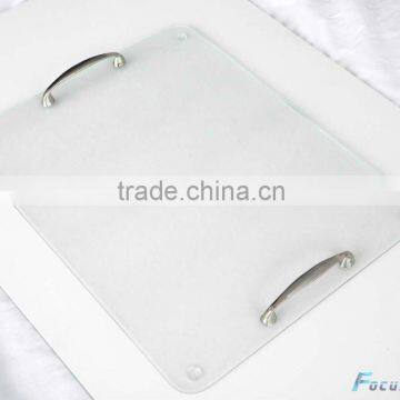 30x40cm multifunctional and practical plain tempered glass serving tray