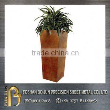 China wholesaler customized retro wrought steel planter, metal planter fabrication
