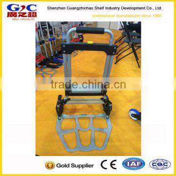 Portable foldable luggage hand trolley/ Aluminum folding luggage hand trolley/heavy duty Aluminium Folding Luggage Trolley