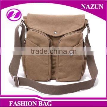Trendy PU Leather Trimmings Handbag Travel Style Big Tote Unisex Canvas Sling Bags photo-6