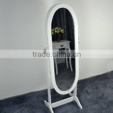 Modern Appearance Floor Standing Mirror Jewelry Cabinet Wooden Mirrored Jewelry Cabinet photo-3